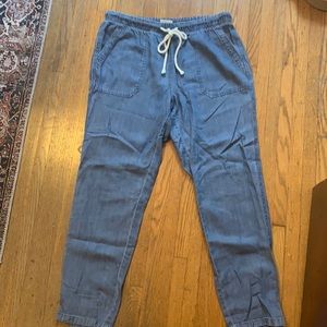 Chambray denim rope tie pants